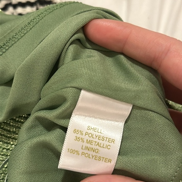 NWT HOUSE OF HARLOW 1960 Women’s Green Shimmer 2 Piece Set Top and Skirt Size S - Picture 15 of 15